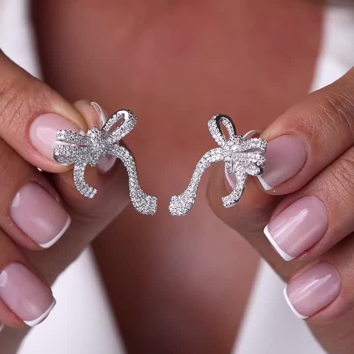 Sophia Crystal Bow Earring for Women
