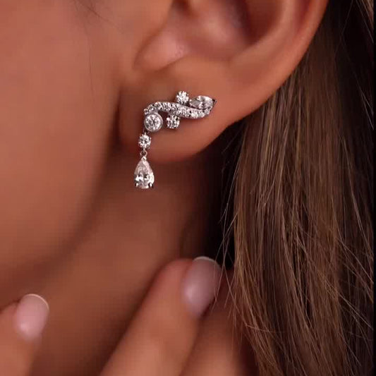 Elena Crystal Swirl Earring for Women
