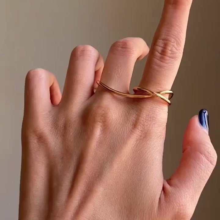 Nova Multi-Shape Gold Link Ring for Women