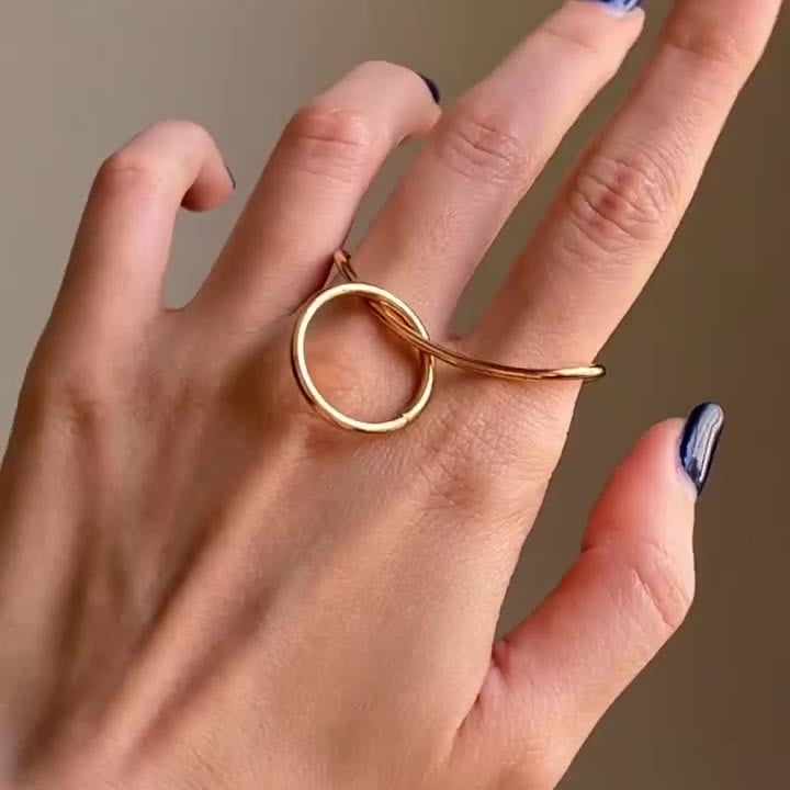 Nova Multi-Shape Gold Link Ring for Women