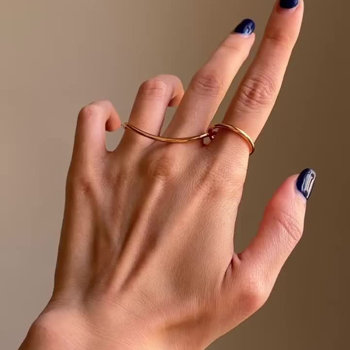 Nova Multi-Shape Gold Link Ring for Women