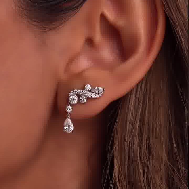 Elena Crystal Swirl Earring for Women