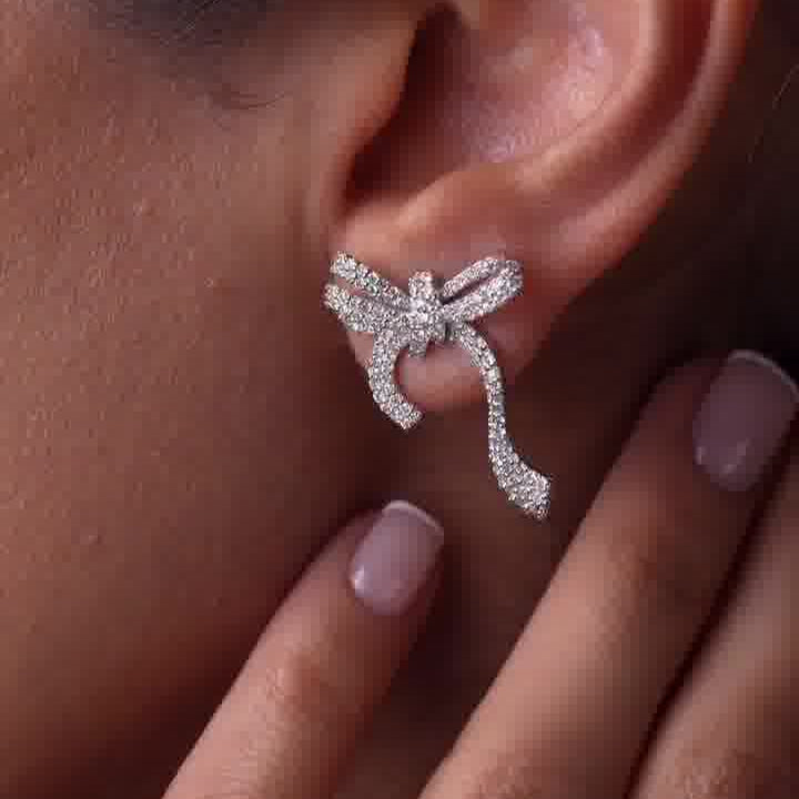 Sophia Crystal Bow Earring for Women