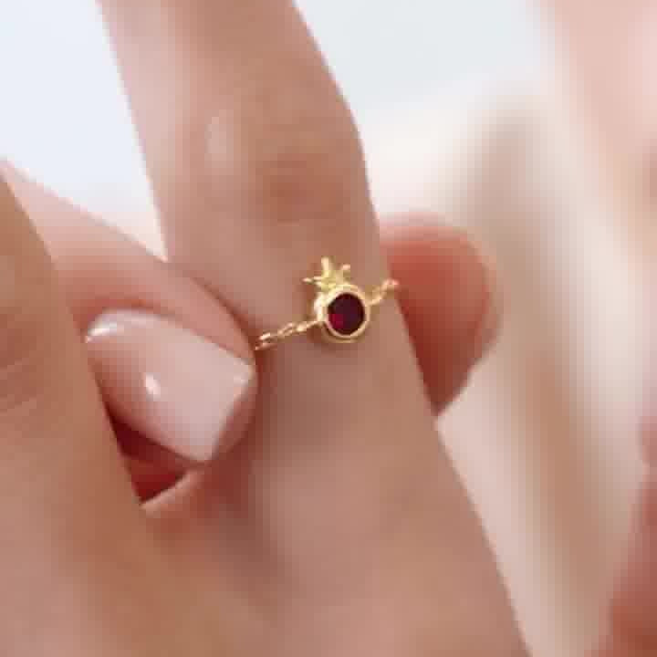 Ruby Crown Ring for Women