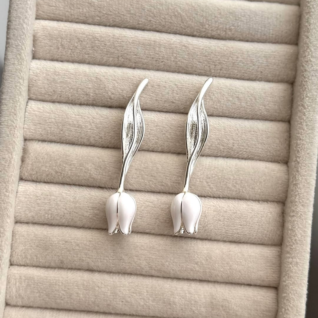 Lila Tulip Drop Earrings