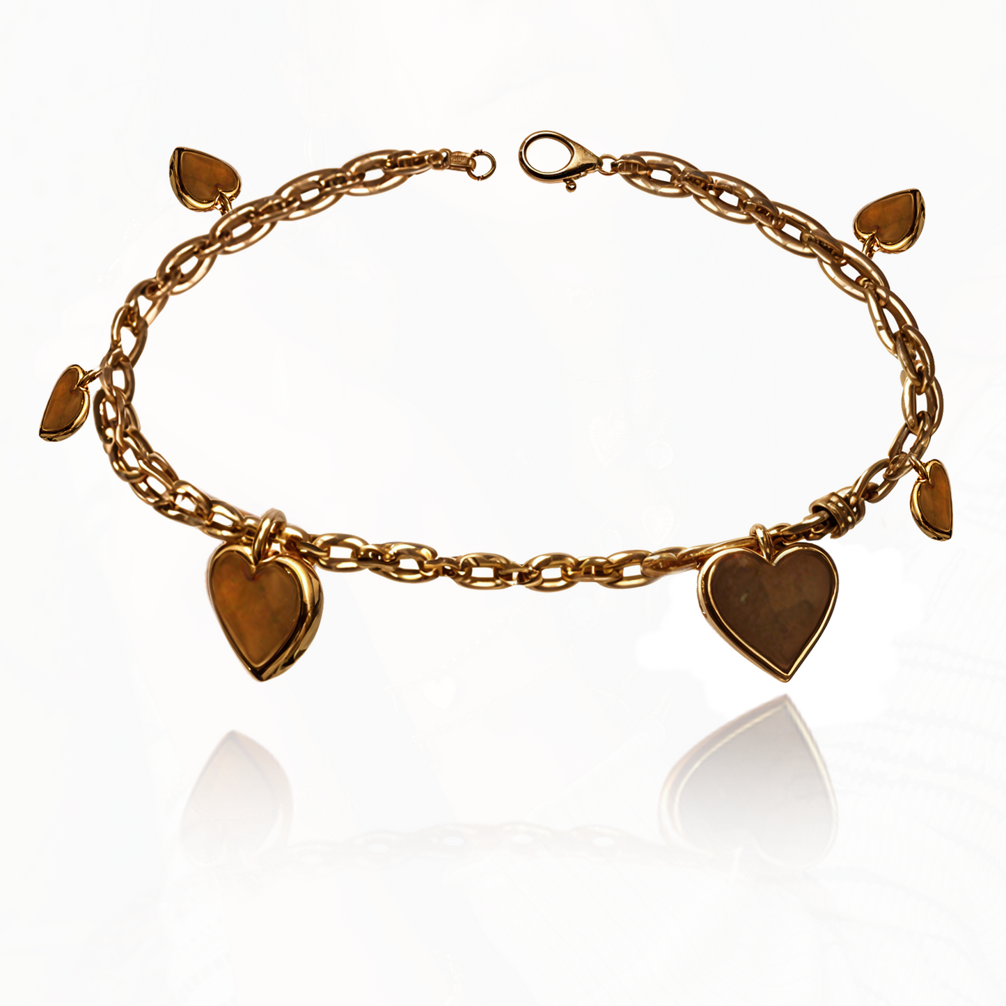 Golden Heart Charm Bracelet