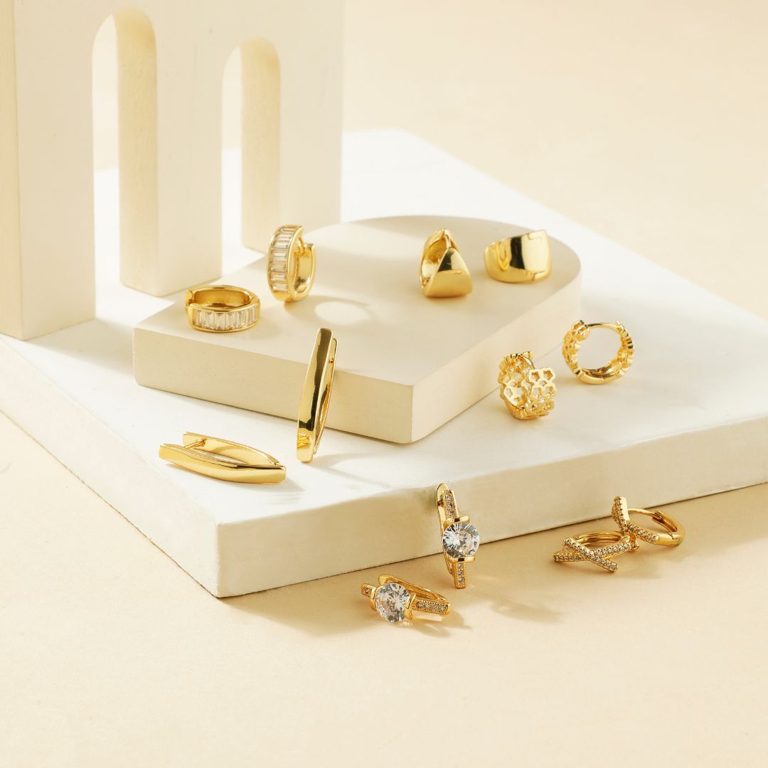 Sophia Everyday Gold Stud Earrings (Set of 6 earrings)