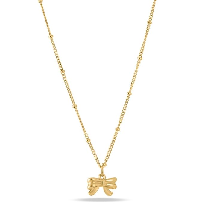 Mini Bow Gold Pendant Necklace