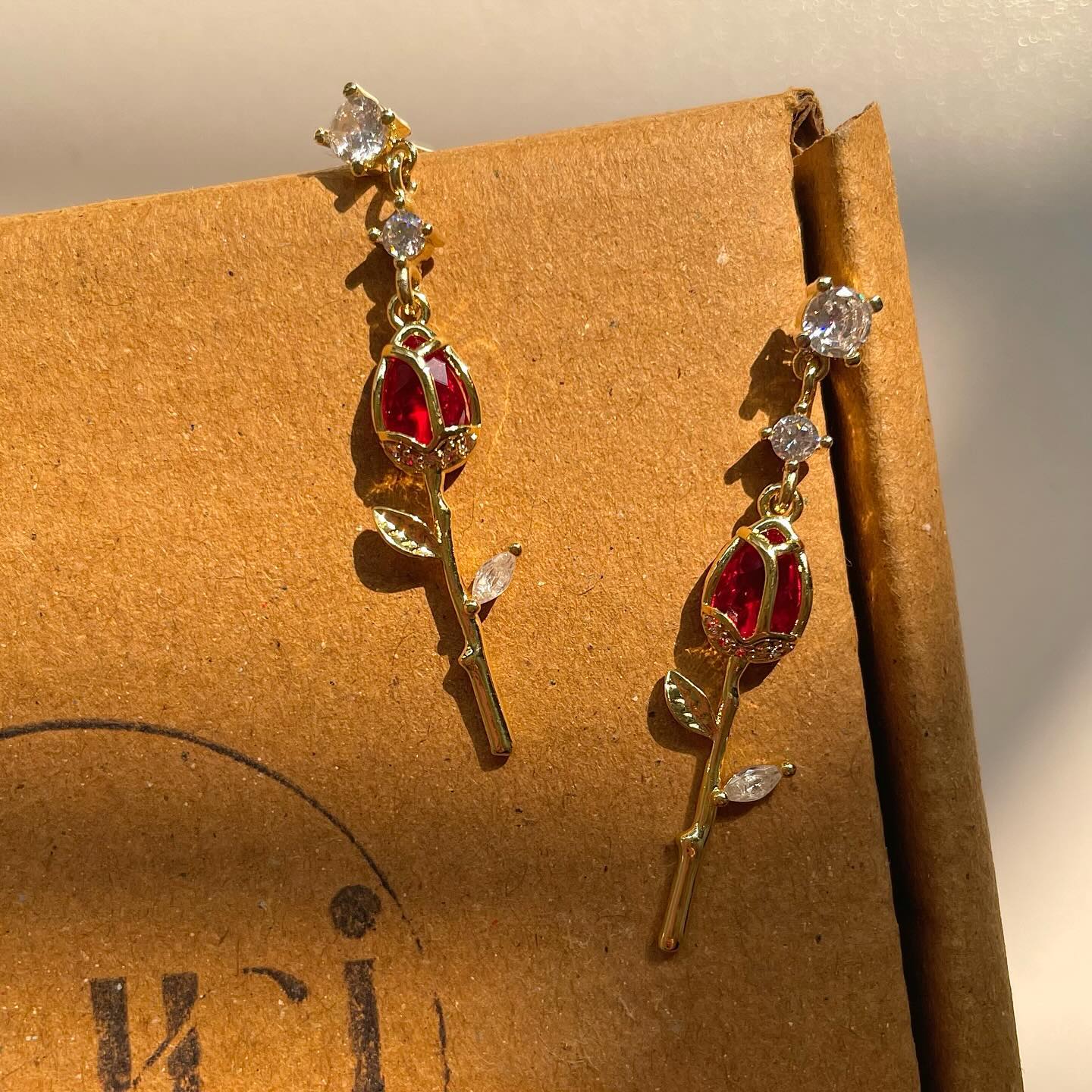Isabella Rose Gold-Plated Dangle Earrings for Women