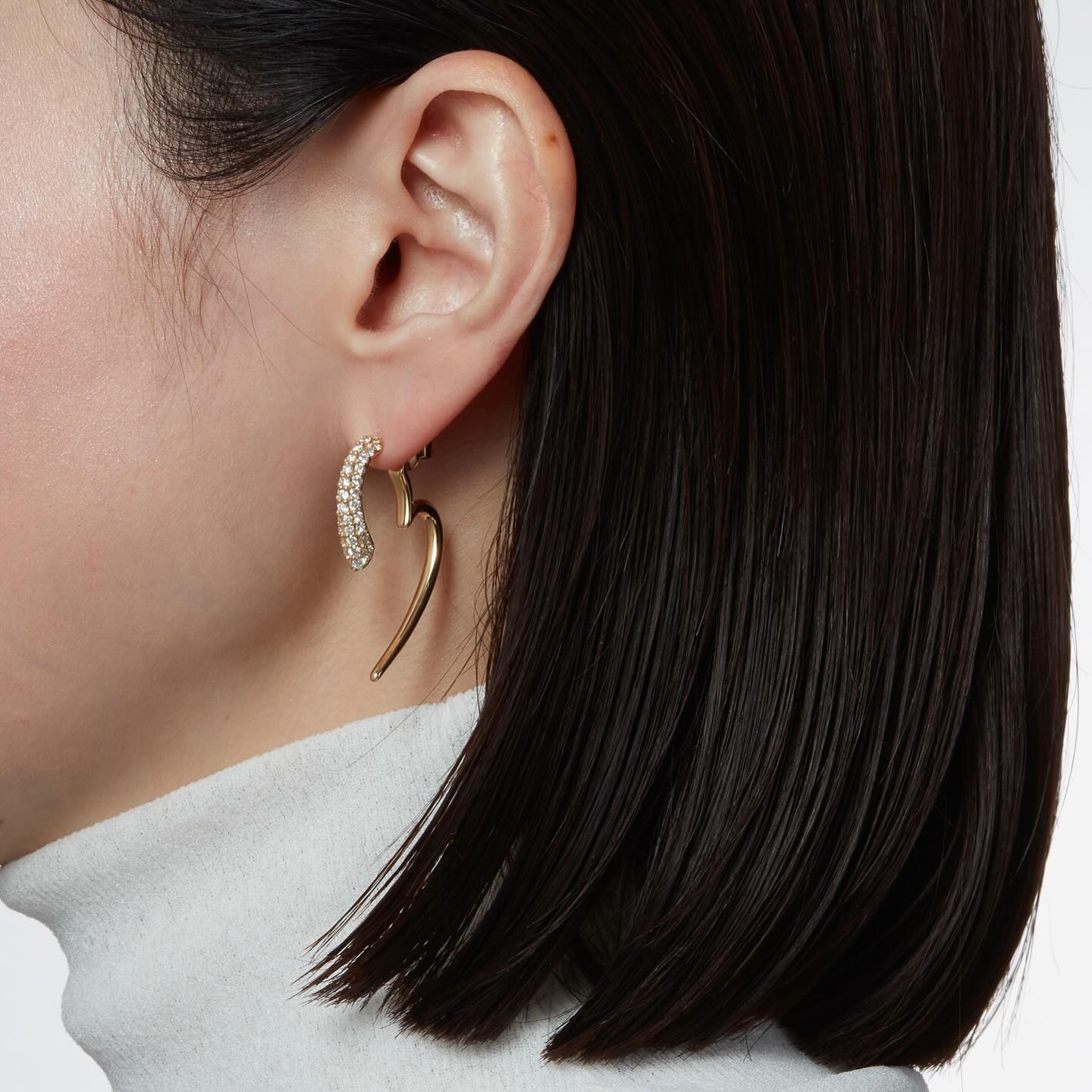 Elegant Curved 2 in 1 Hoop Earrings