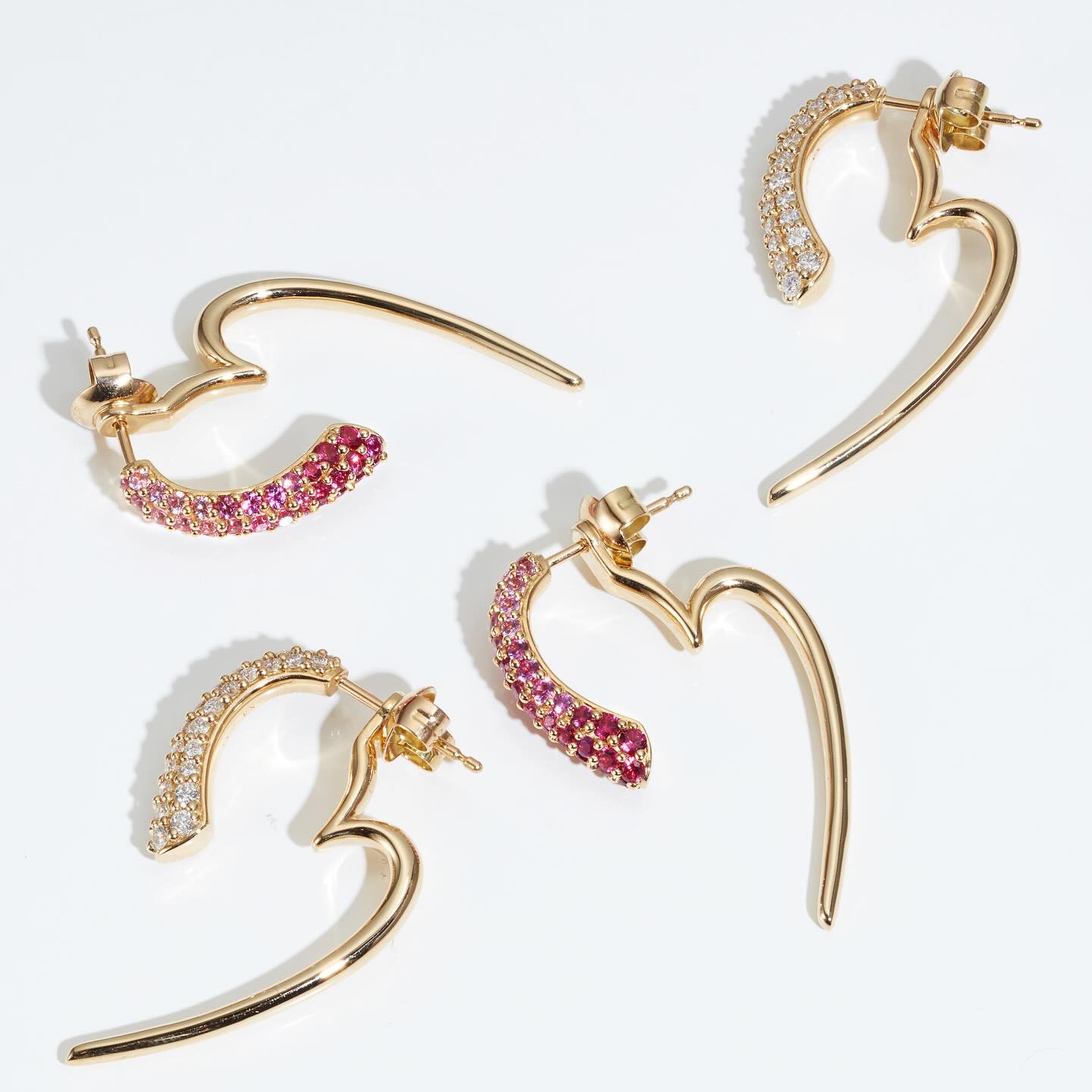 Elegant Curved 2 in 1 Hoop Earrings