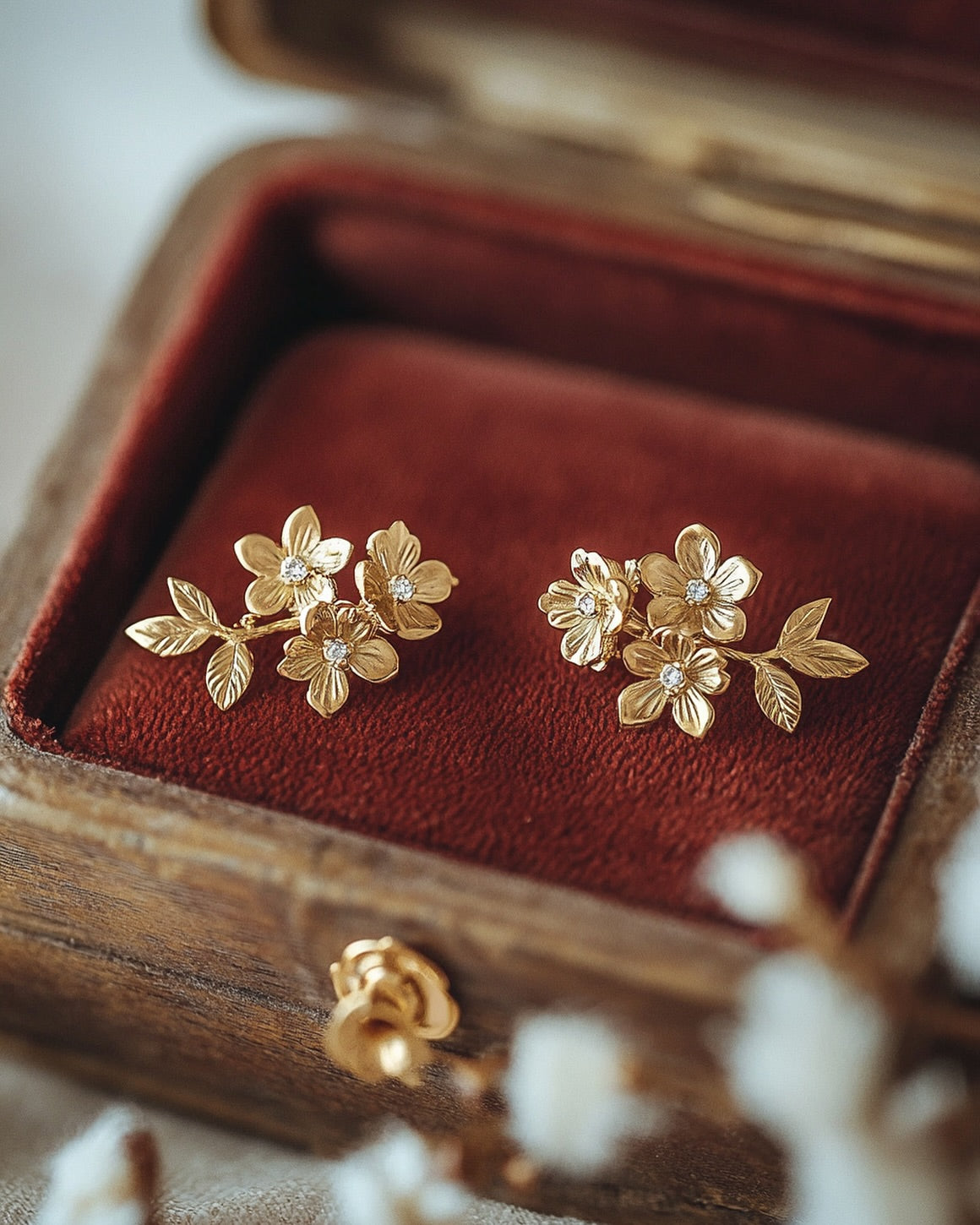 Golden Blossom Stud Earrings