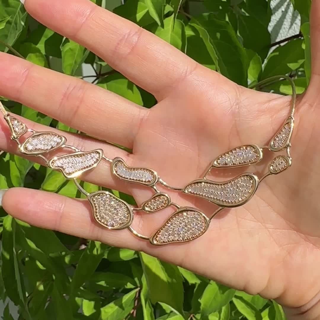 Baguette Diamond Choker Necklace in 18K Gold-Plated
