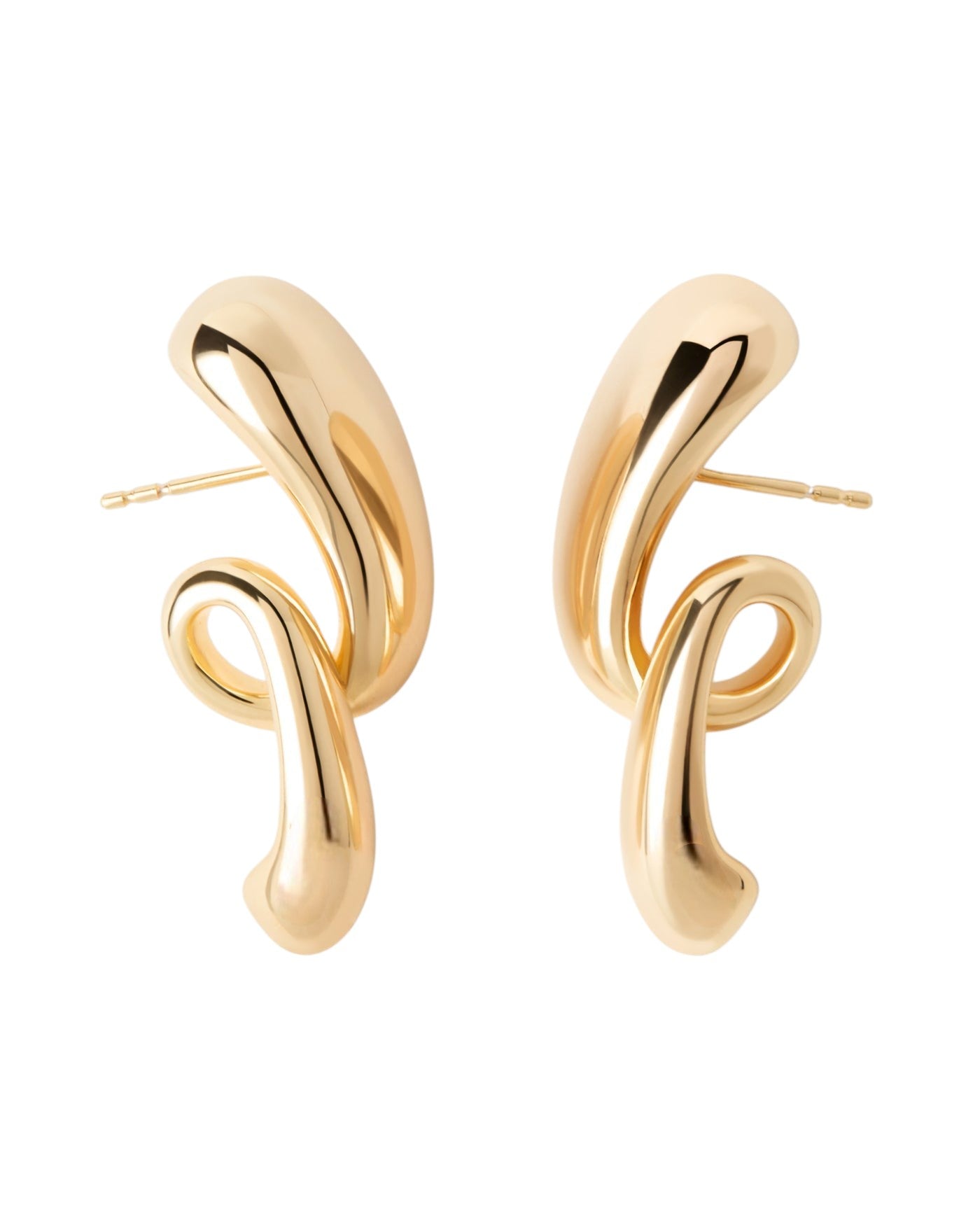 Abstract Gold Hoop Earrings
