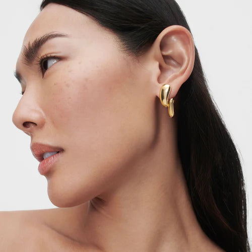 Orbit Sculpted Gold Earrings for Women