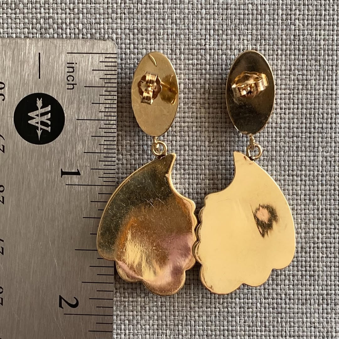 Aurelia Gold Shell Drop Earrings