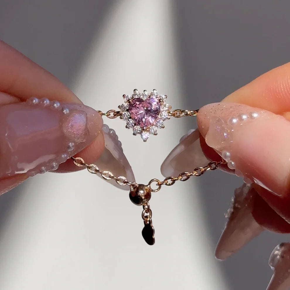 Royal Heart Chain Ring for Women
