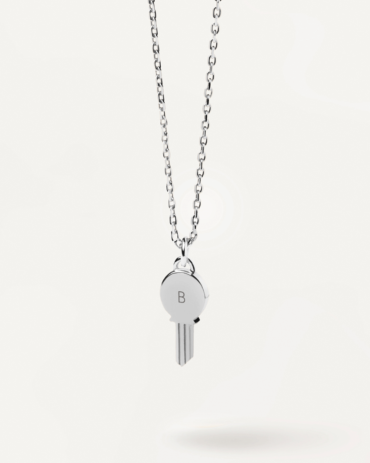 Lune Key Pendant Inital Necklace