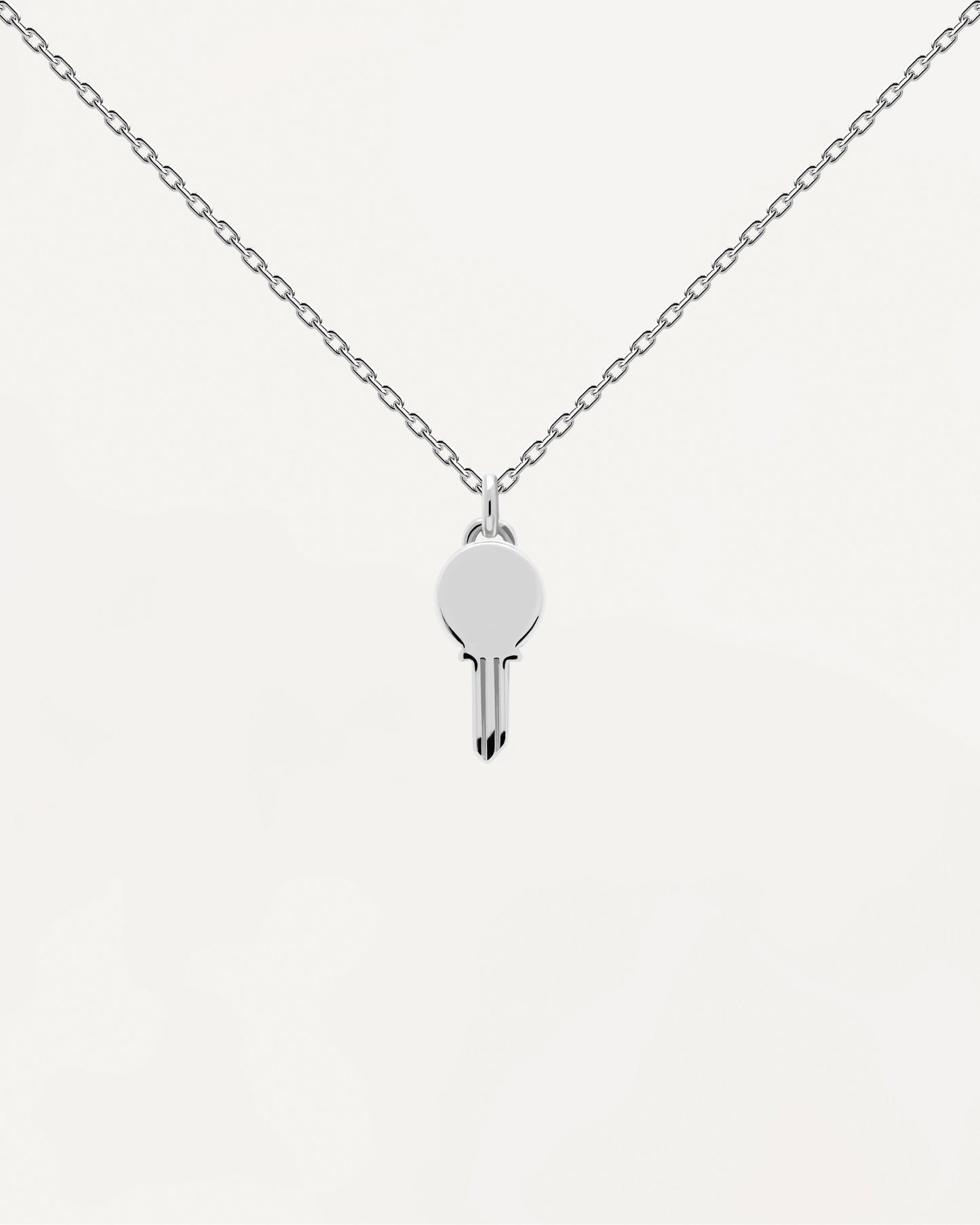 Lune Key Pendant Inital Necklace