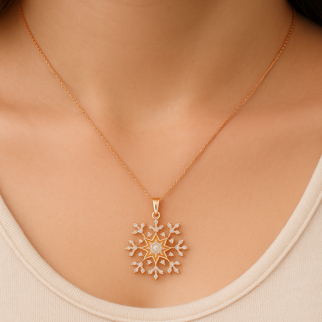 Snowflake Pendant Necklace for Women