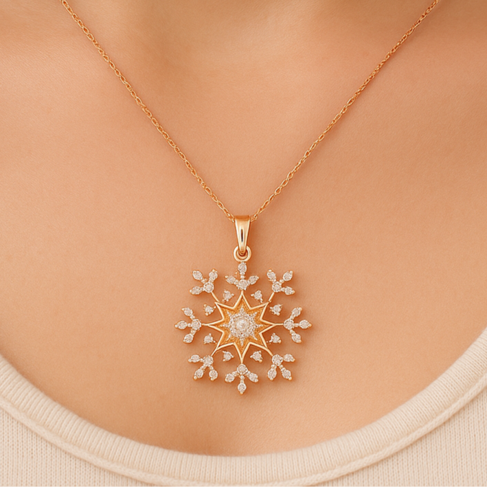 Snowflake Pendant Necklace for Women