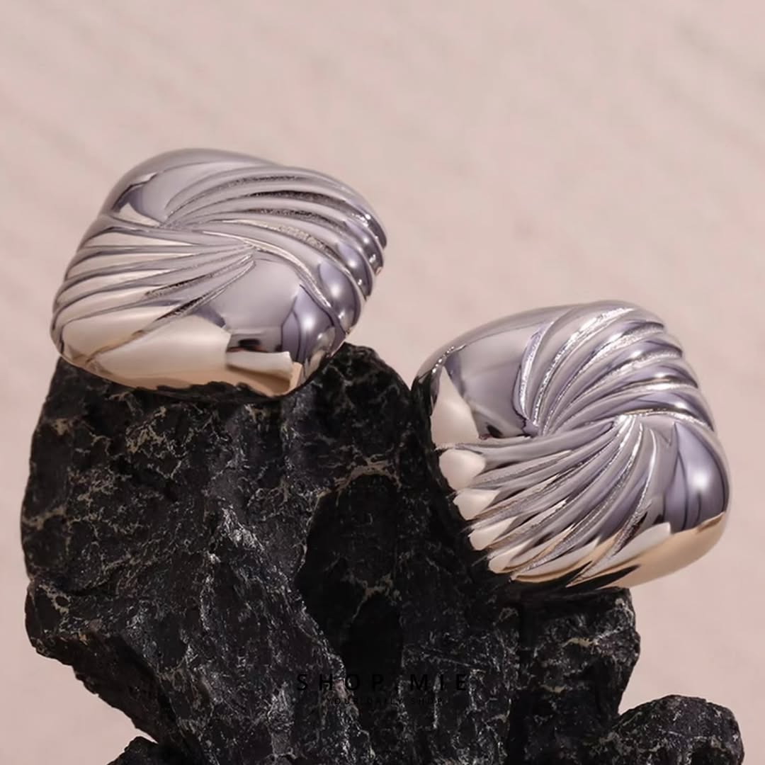 Nova Chunky Silver Sculptural Studs