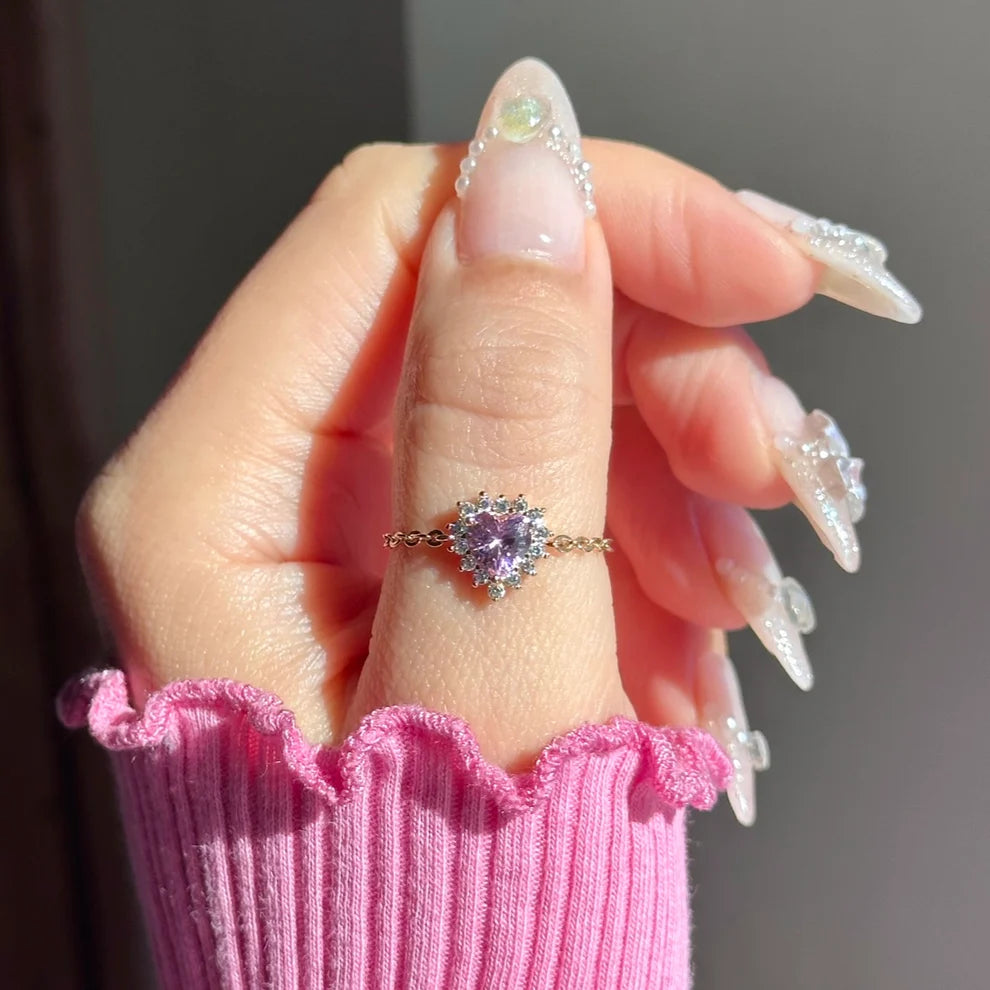 Royal Heart Chain Ring for Women