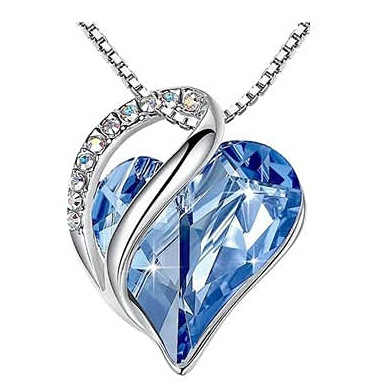 Twilight Crystal Heart Pendant – Silver-Plated Stainless Steel (Multiple Colors)