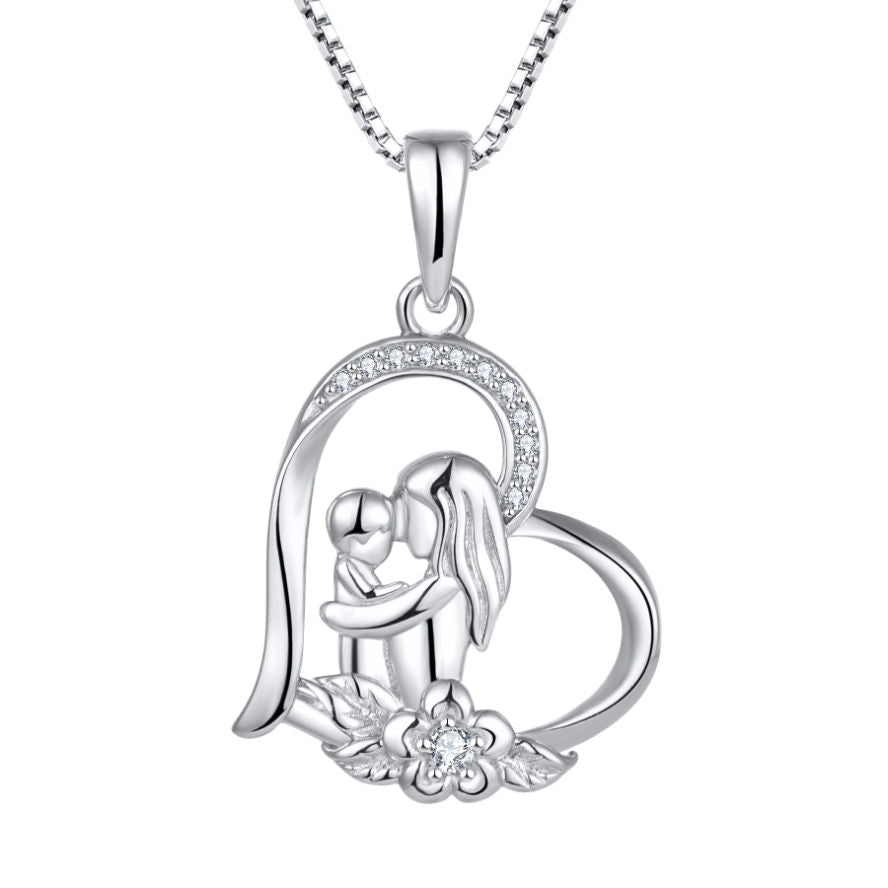 Everly Mother & Child Embrace Necklace