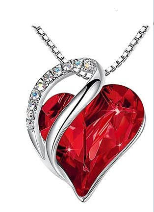 Twilight Crystal Heart Pendant – Silver-Plated Stainless Steel (Multiple Colors)