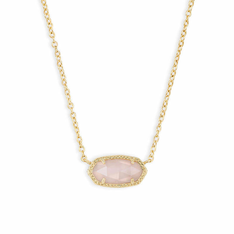 Blush Oval Pendant Necklace – Stainless Steel
