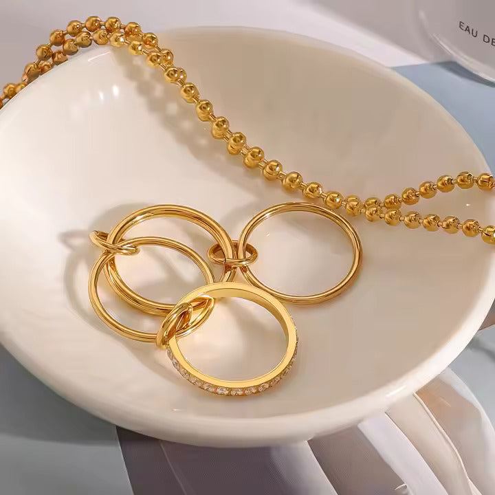 Double Link Pavé Chain Band Ring