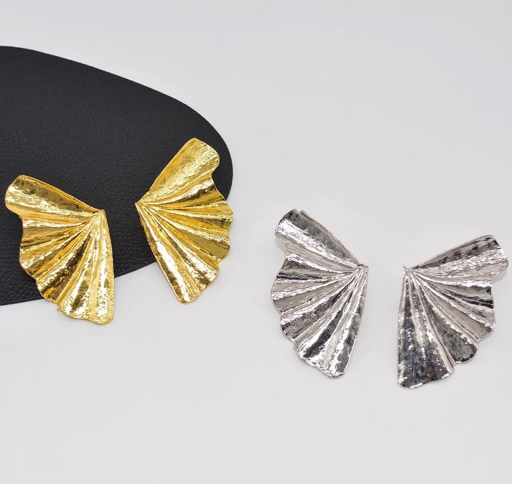Sahara Fan-Shaped Textured Earrings