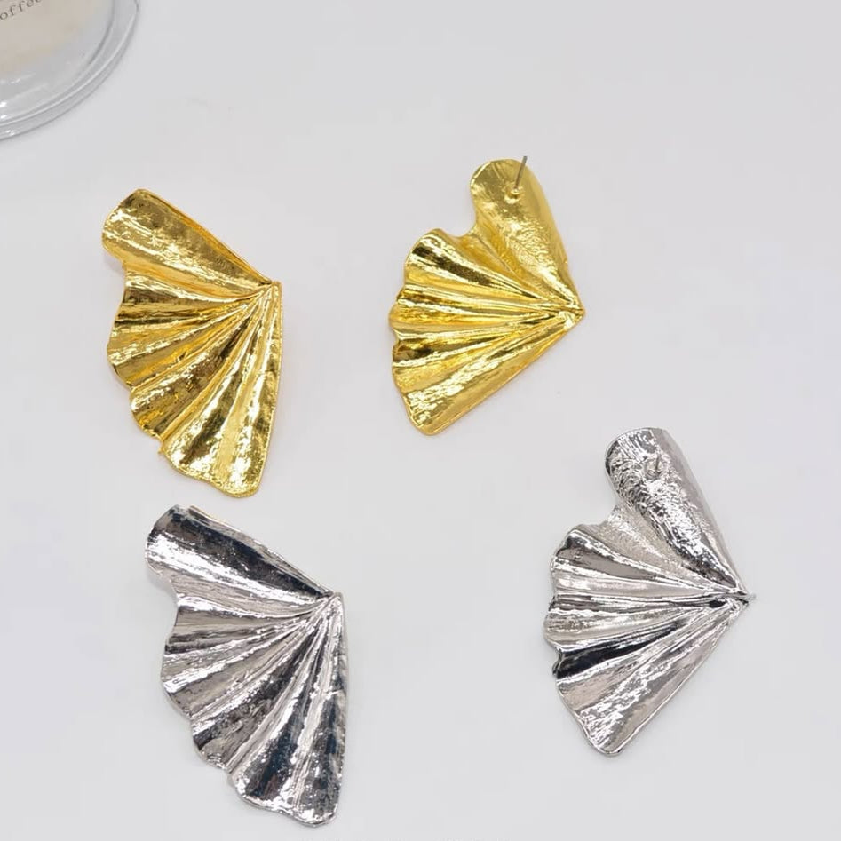 Sahara Fan-Shaped Textured Earrings