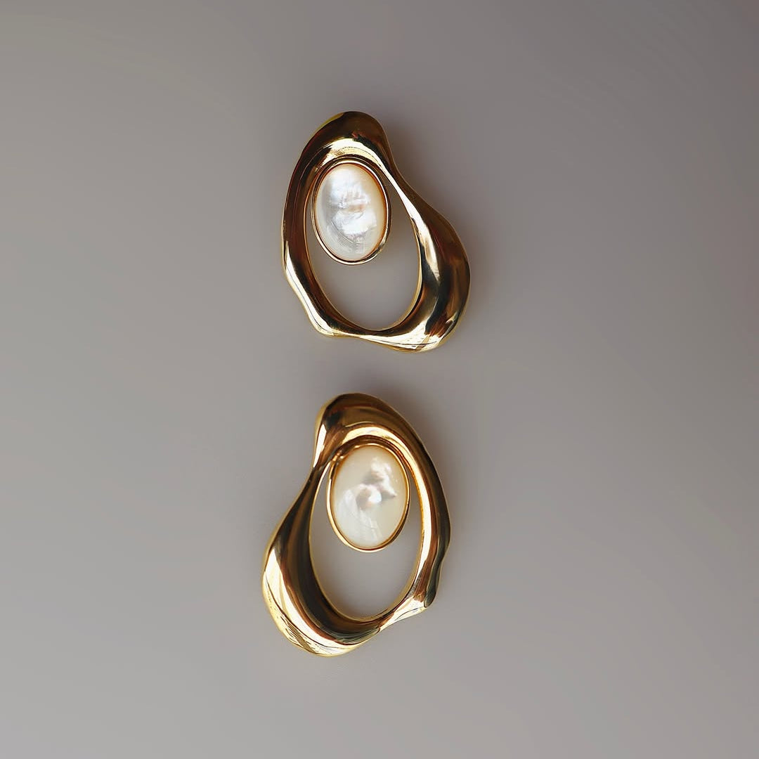 Noor Organic Pearl Statement Earrings