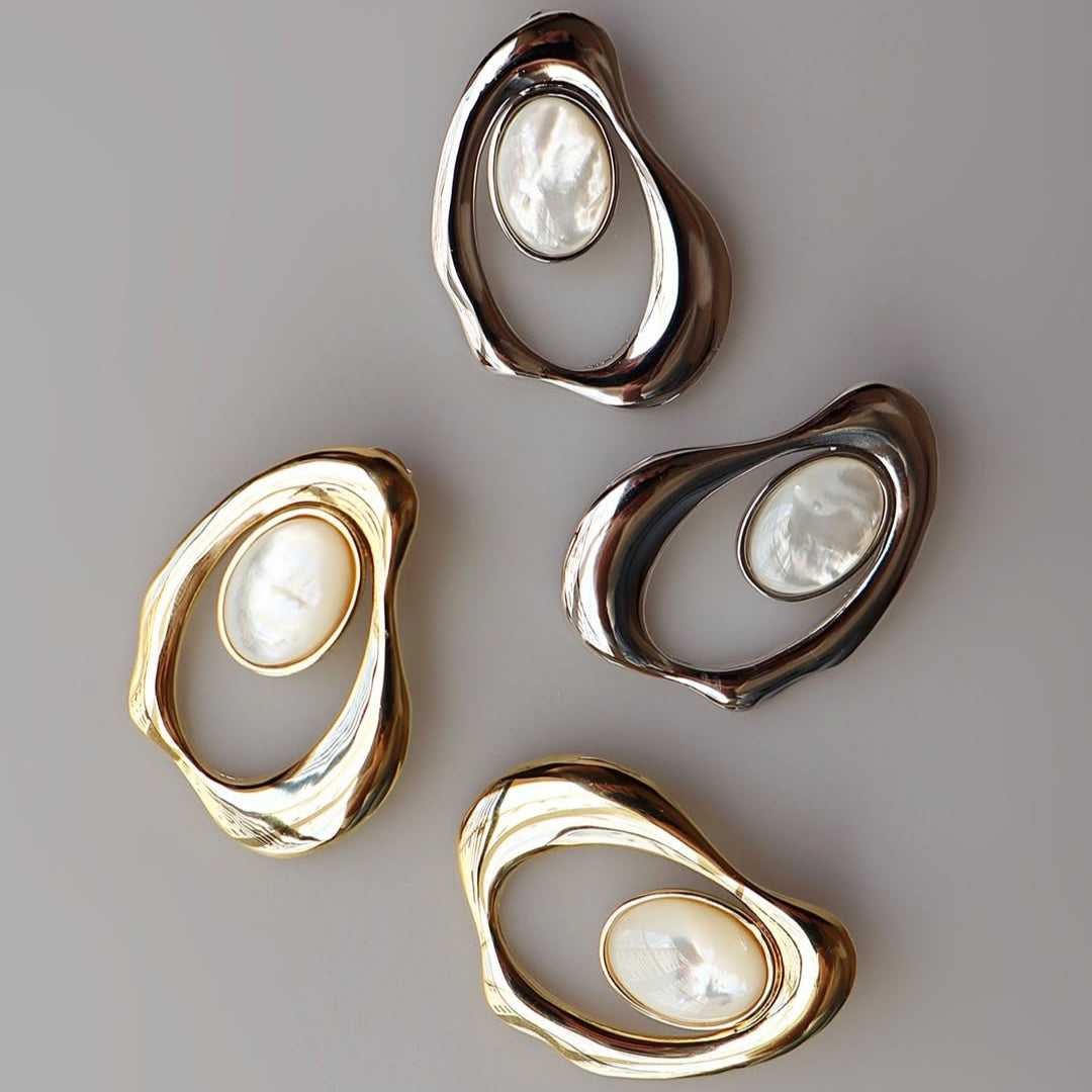 Noor Organic Pearl Statement Earrings