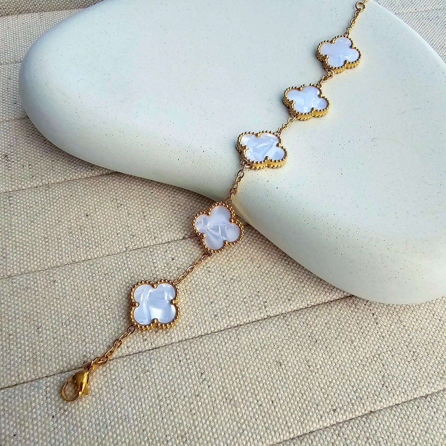 Naomi Mother of Pearl Clover Bracelet