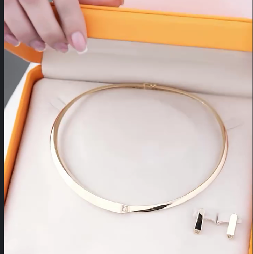 Lina Gold Modern Choker Necklace Set for Women