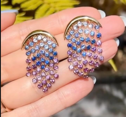 Carla Crystal Tassel Earrings for Women