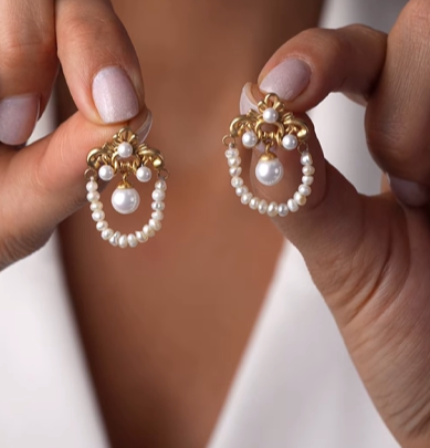 Odessa Pearl Drop Hoops