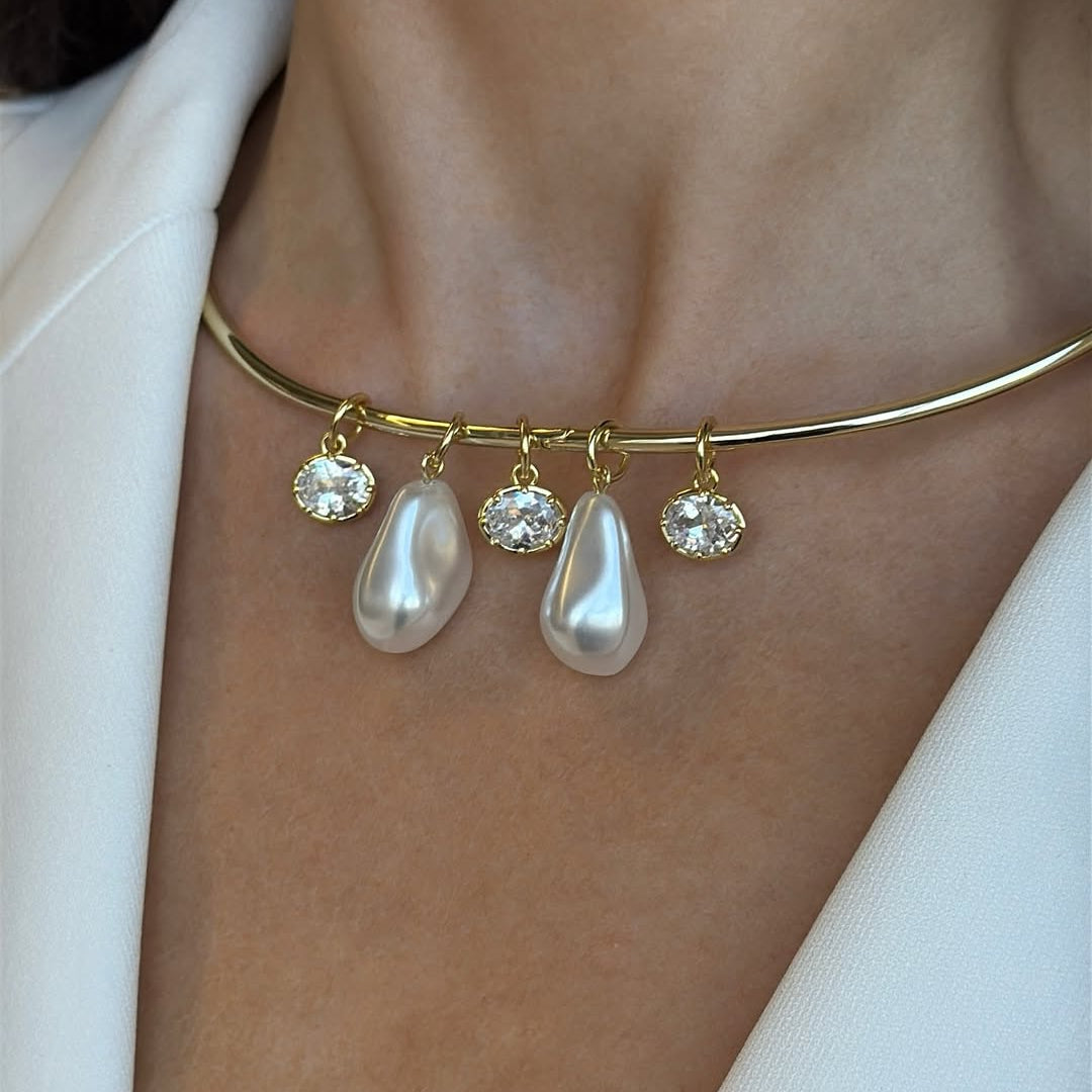 Elara Baroque Crystal Charm Choker