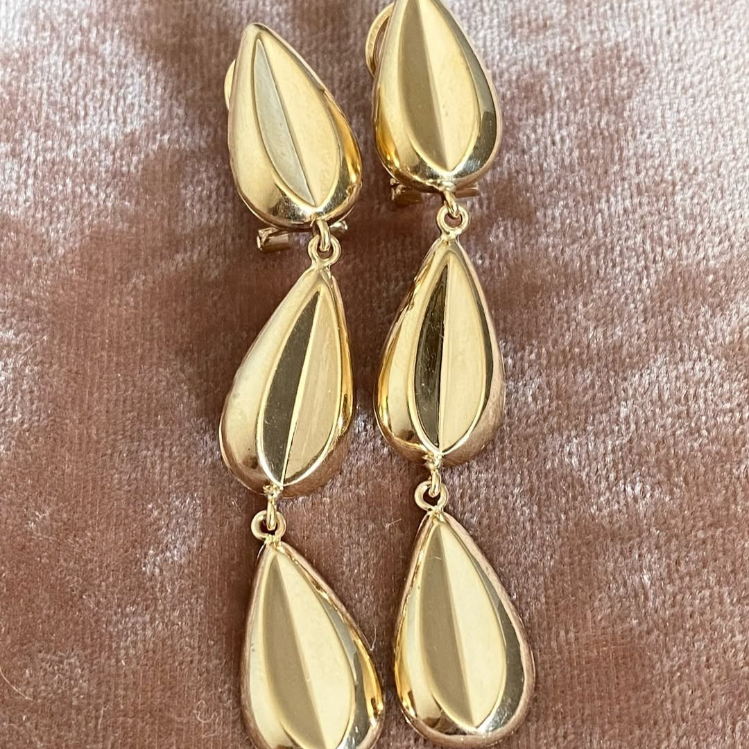 Selin Triple Teardrop Dangle Earrings