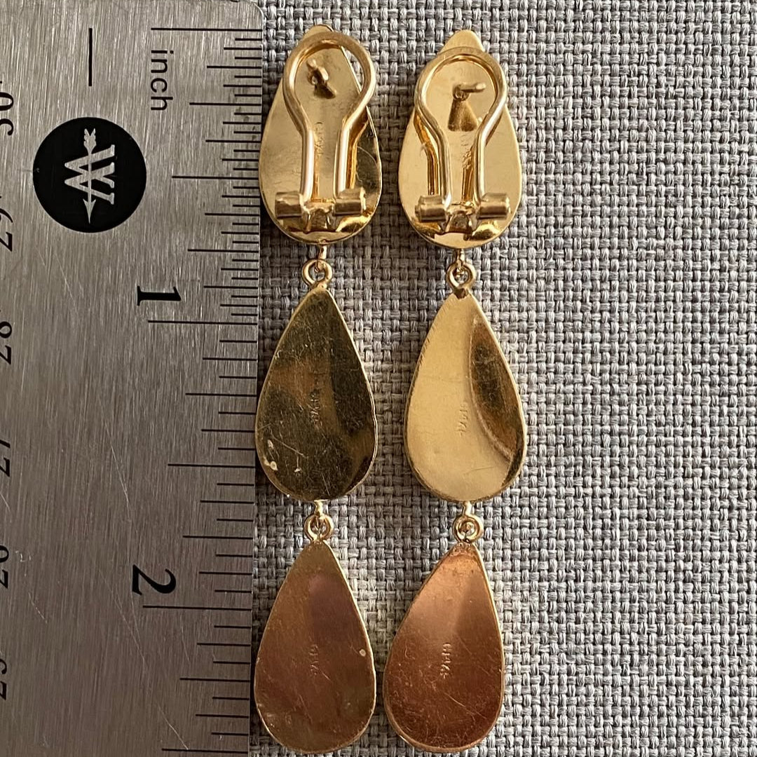 Selin Triple Teardrop Dangle Earrings
