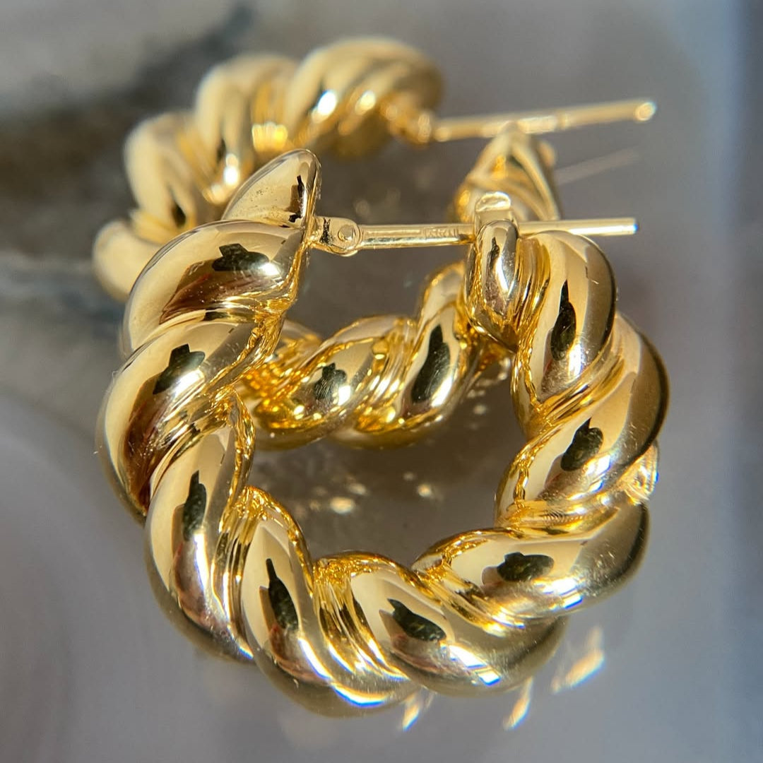 Kaia Gold Twisted Rope Hoops