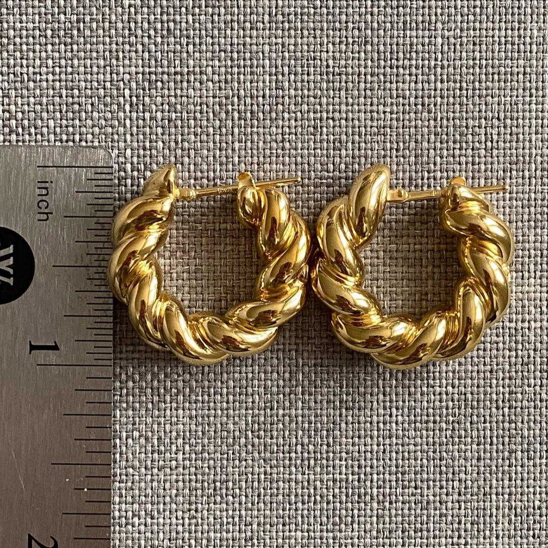 Kaia Gold Twisted Rope Hoops