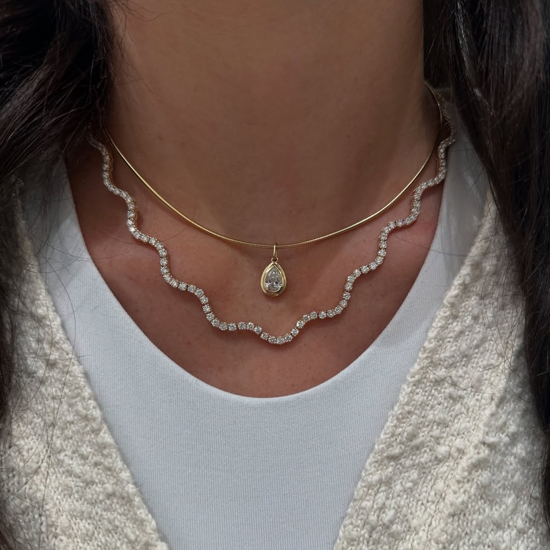 Mira Pear Drop Duo Necklace Set