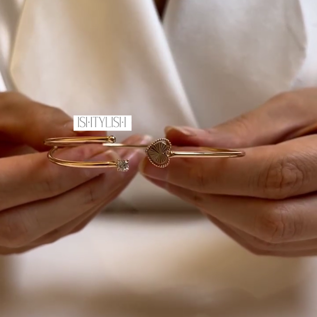 Freya Minimalist Gold Cuff Bracelet Set of 3