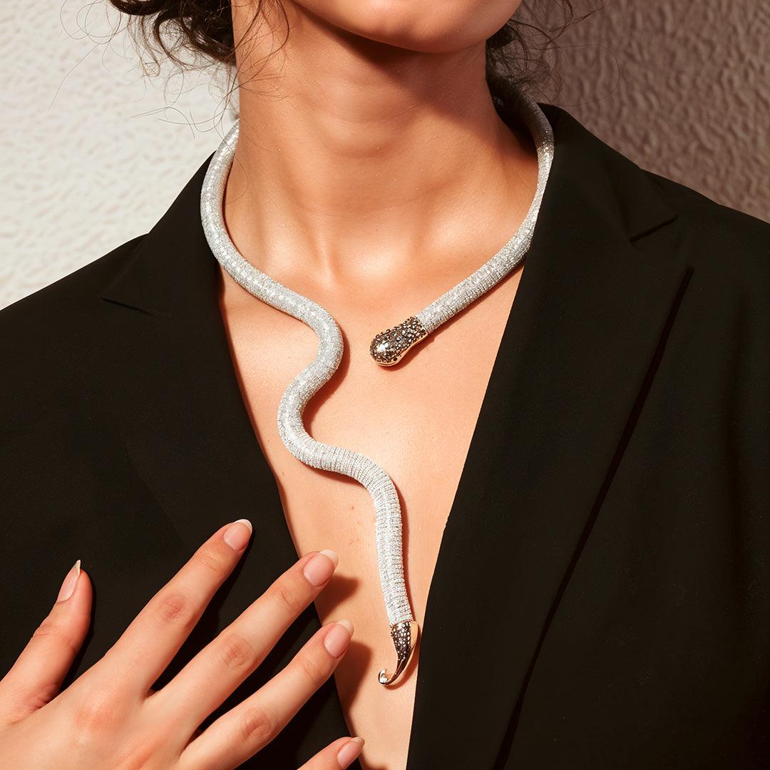 Venom Statement Snake Choker Necklace