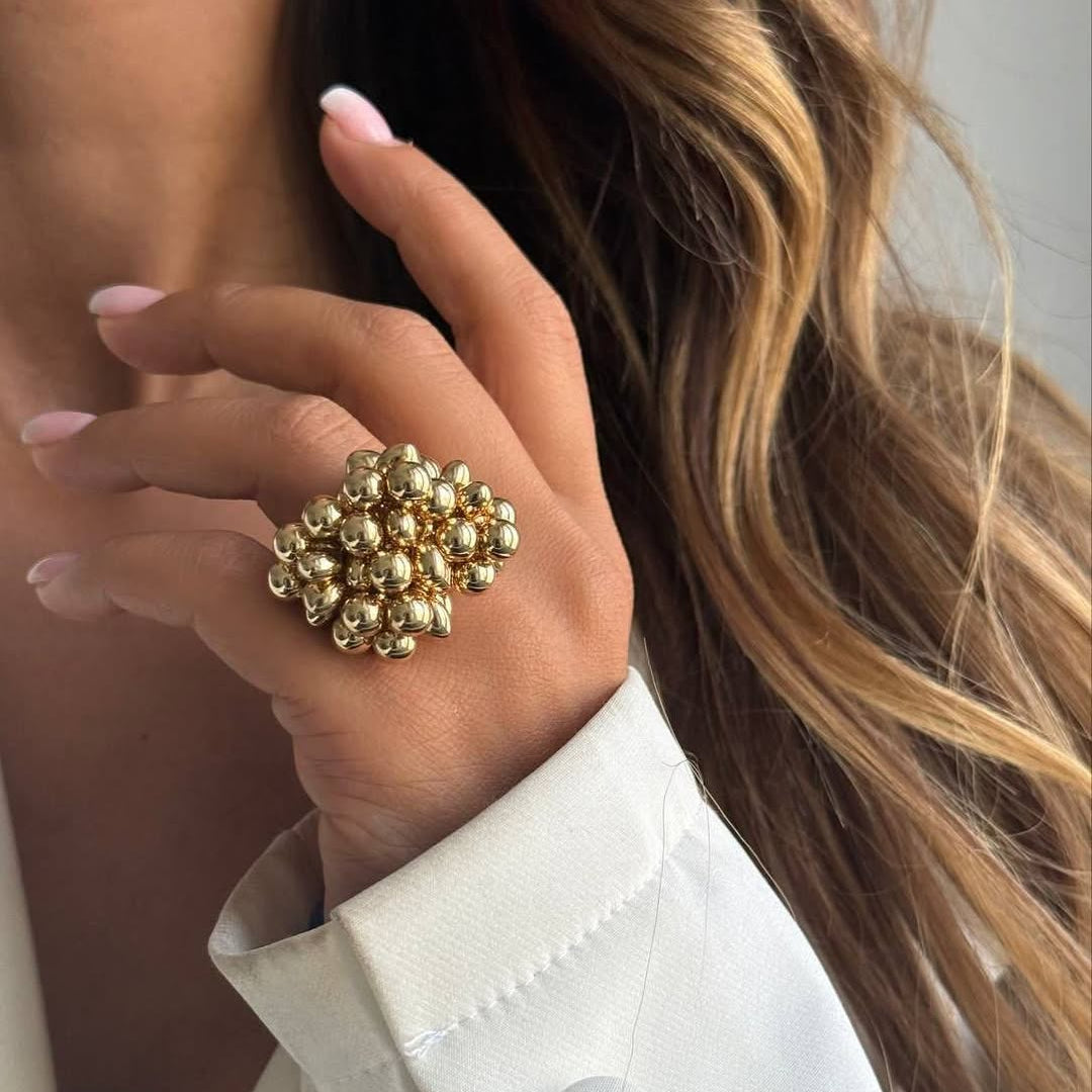 Bold Cluster Dome Ring