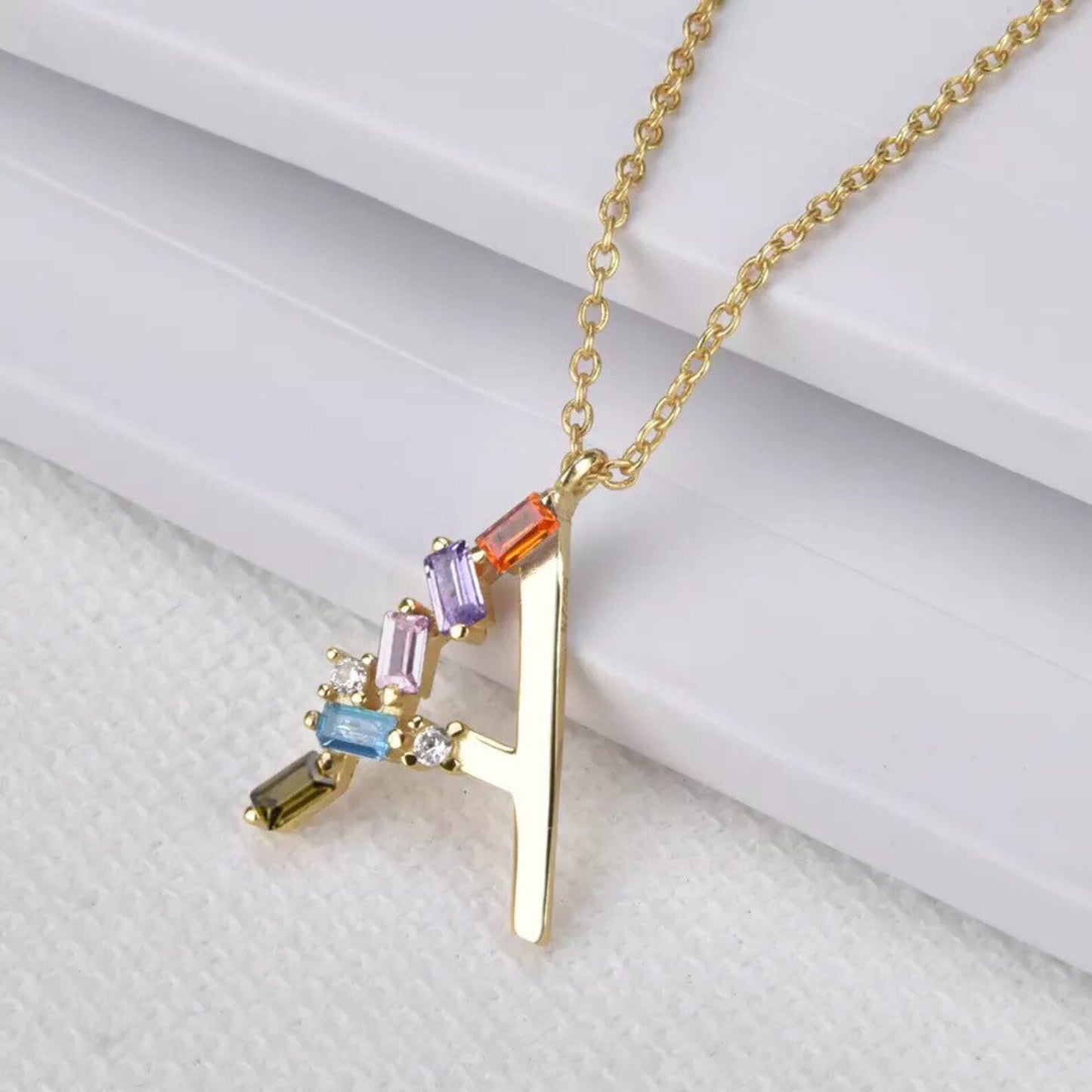 Chic Zircon Letter Pendant Necklace